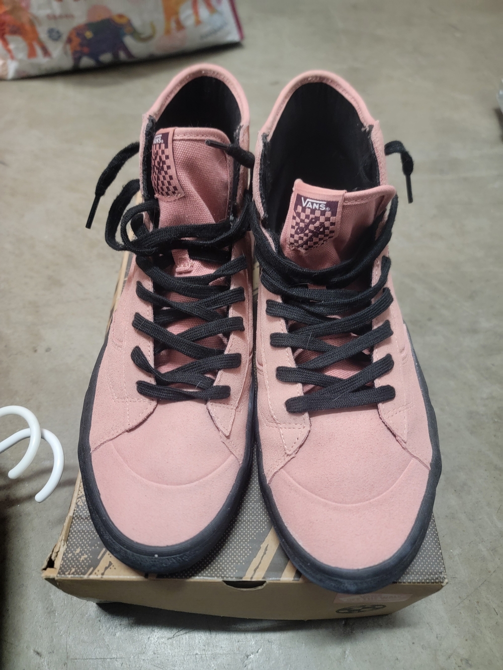 Vans Pink High-Top Sneakers with Black Accents